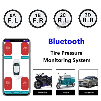 Motocykel monitorovanie tlaku v pneumatikách Tlak vzduchu v Pneumatikách Systém Monitorovania Bluetooth-Kompatibilné Tlaku v Pneumatikách Senzory Bezdrôtové Android/IOS Auto TMPS