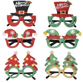 Vianočné ozdoby detské okuliare maškaráda cartoon parohy unisex tvorivé Vianočné darčeky havajská párty dekorácie