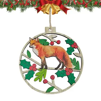 Drevené Vianočný Strom Decor Drevené Jeleň Líšky Medveď Vták Vianočné Ozdoby Ručne Vyrábané Drevené Ozdoby Na Vianočné Ozdoby