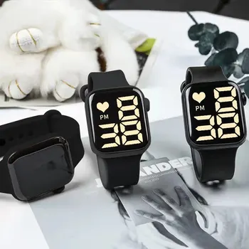 Láska hodinky LED elektronické módne jednoduché námestie dotyk plávanie nepremokavé detské náramok smart hodinky ženy