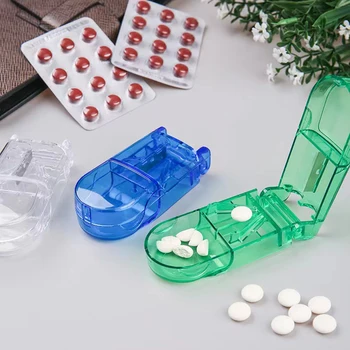 Liek Box Pilulku Caplets Medicíny Dávka Tablet Fréza Splitter Rozdeliť Priestor Úložný Box Prenosný Domov Medicíny Prípade Boxy