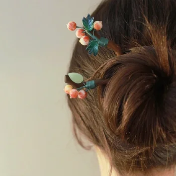 Vintage Cherry Eben Vlásenky Čínskom Štýle Retro Vlasy Stick Antler Prírodného Dreva Šperky