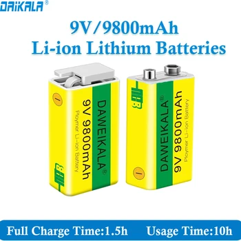 9V Batériou, 9800mAh 6F22 Micro USB 9V Li-ion Lithium Batérie pre Multimeter Mikrofón Hračka na Diaľkové Ovládanie KTV
