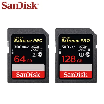 100% Originálne Pamäťová Karta Sandisk Extreme Pro SD Kartu 64GB 128GB Čítať Rýchlosť Až 300 MB/s SD Kartu Class 10 UHS-II U3 Pre Kameru