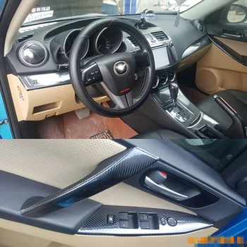 Pre Mazda 3 (Obdobie 2010-2015 Interiéru Centrálny Ovládací Panel Dverí Rukoväť 3D/5D Uhlíkových Vlákien Nálepky, Nálepky Auto styling Accessorie