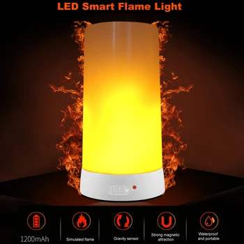 LED Plameň Svetla Ohňa Dekorácie Svietidlo Závesné Lampy USB Nabíjateľné 4 Režimy Oheň, Ohnisko Romantické Pre Strany, Camping Bar