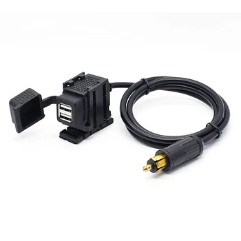 160 cm Kábel na Motocykel 4.2 Duálny USB Nabíjačka Zásuvky sieťový Adaptér Pre BMW DIN Hella Pripojte Telefón / iPhone / GPS Navigácia