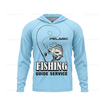 Pelagických kapucňou Rybolovu, Rybárske Tričko T-shirt Mužov Dlhý Rukáv Uv Ochranu 50 Rybárske Oblečenie Outdoor Rybárske oblečenie
