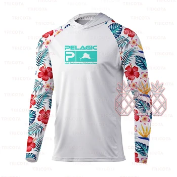 Pelagických Rybárske Tričká Letné Topy Nosenie Rybárske Oblečenie s Dlhým Rukávom Šaty Priedušná Jersey UV Ochranu 50 Mužov Rybárske Nosenie