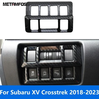 Carbon Fiber Vedúci Svetlo Lampy Prepnúť Tlačidlo Krytu Výbava Pre Subaru XV Crosstrek SUV 2018-2021 2022 2023 Príslušenstvo Auto Styling