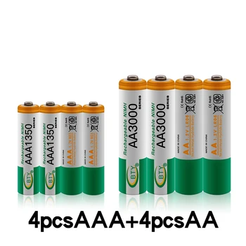 Nabíjateľné NiMH AAA batérie, 100% v, 1.2 MAH, AA, 1350 MAH, 1.2 MAH novinka predaj 2