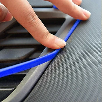 Dekorácie Čalúnenie Pásov Auto Interiérové Doplnky Tvarovanie Trim Pásy PVC Diely Univerzálny 1PC 5m Modré Auto Dekorácie