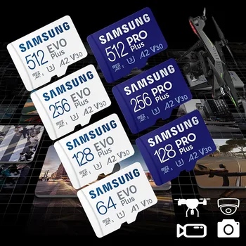 SAMSUNG Originálne Pamäťová Karta 64GB/U1/128GB/256 GB/512 gb diskom SDXC Micro SD/TF Flash Karty MicroSD UHS-1 U3 4K Pre Telefón Drone Fotoaparát