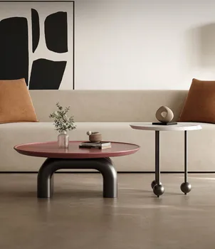 Taliansky návrhár konferenčný stolík kovové moderný minimalistický obývacia izba svetlo luxusné veľkosť kruhového minimalistický jednotky