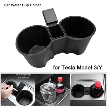 Čierne Auto Vody Držiak pre Tesla Model 3/Y Centrálne Riadenie Úložný Box S Popolník Auto Styling Príslušenstvo