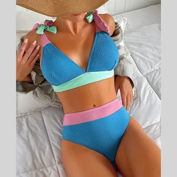 Ženské Farebná Tlač, Plavky, Bikiny Sexy Push Up Bikini Nastaviť Dva Kusy Pláže Splitu Plavky Sexi Štýl Beach Resort Bikiny