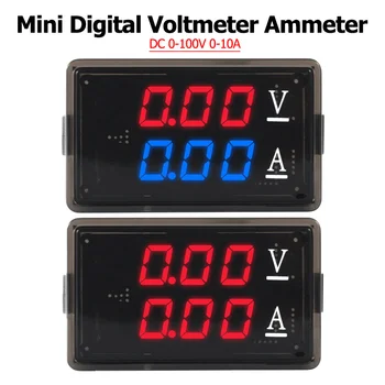 DC 0-100V 10A Digitálny Voltmeter Ammeter Červené, Modré LED Duálne Zobrazovanie Volt na Meter Rozchod Auto, Motocykel Napätie Prúd Meter Detektor