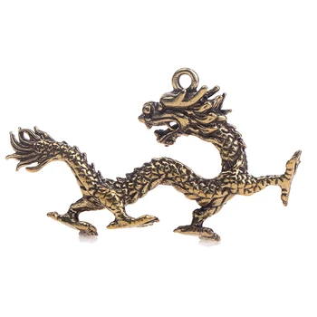 Bronzové Ozdoby Čínsky Nový Rok Zverokruhu Dragon Socha Medi Údaje Miniatúry Čistej Mosadze Dragon Taška Diely, Príslušenstvo Šperky