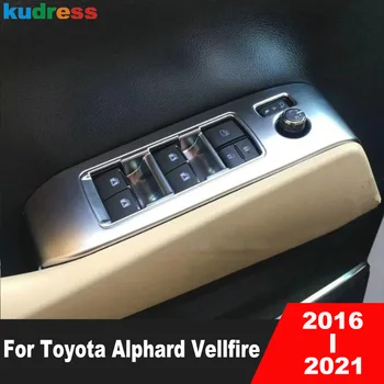 Auto Vnútorné Okno Výťah Prepnúť Tlačidlo Panel Kryt Výbava Pre Toyota Alphard Vellfire 2016-2019 2020 2021 Uhlíka Interiérové Doplnky