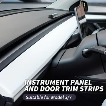 Uhlíkové Vlákna, ABS Interiérom Auta stredovej Konzoly Panel Dverí Kryt pre Tesla Model 3 Model Y Interiérové Úpravy