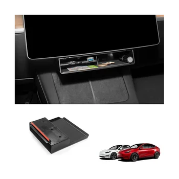Podľa Obrazovke Skladovanie Organizátor Box pre Tesla Model 3 Model Y 2021-2023 Príslušenstvo Key Card Gadget Skladovanie Veľkých priestorov