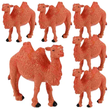 6 Ks Mini Simulácia Camel Rekvizity Socha Ozdobami Cylinder Ornament Cake Zdobenie Malé Sochy Hračka Pre Deti Púšte Hračky