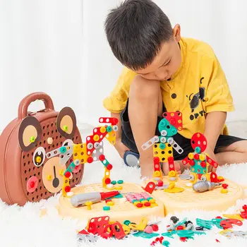Montessori Hračky, Puzzle Montáž Skrutky Úložný Box Simulácia Elektrickú Vŕtačku Nástroj Príručka DIY Demontáž Chlapec Deti Hračka Darček