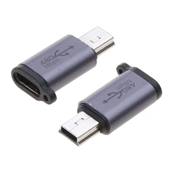 Univerzálny Adaptér Žena Typ-C na Male Mini USB Prevodník s Laná Popruh