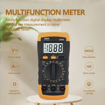 Digitálny Multimeter 1999 Počíta DC AC Voltmeter Ohm Meter Tester pre Napätie Prúd Odpor Diód, Tranzistorov Frekvencia