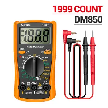 DM850 Automatický Profesionálny Digitálny Multimeter 1999 Počíta Auto AC/DC Votage Tester Ohm Aktuálne Ammeter Detektor Nástroj