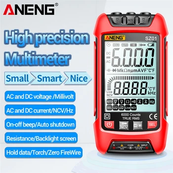 6000 Počíta Digitálny Displej Multimeter AC Napätie DC Prúd Digitálny Multimeter Tester Odpor Frekvencia Vysoko Presné Nástroje