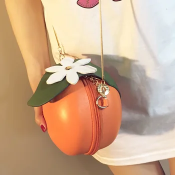 Kreatívne Orange Tvar Ženy Tašky Cez Rameno, Dizajnér Reťaze Messenger Taška Zábavné Dámy Crossbody Taška Ženy Elegantné Malé Peňaženky
