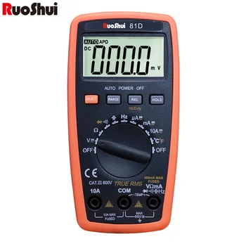 RuoShui 81D Mini Digitálny Multimeter 3999 Počíta True RMS Teploty Kapacita Frekvencia Dióda Tester Auto Rozsah Multimetro