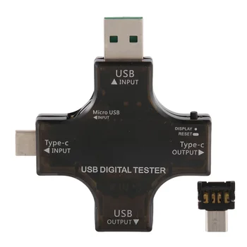 2 v 1, Typ C, USB Tester Farebný Displej LCD Digitálny Multimeter, USB, C Napätie Prúd Voltmeter Ampér Voltmeter Detektor