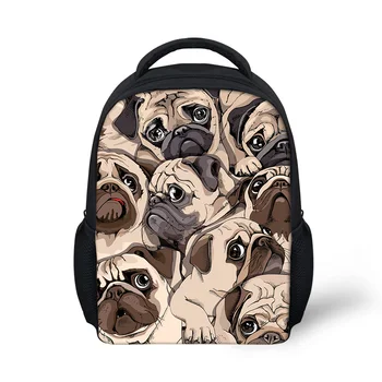 Lady Cute Pet Dog Tlač Mini Travel Kabelku Daypack Buldog Pug PU Batoh Pre Ženy Bežné Batoh Mochilas Lech