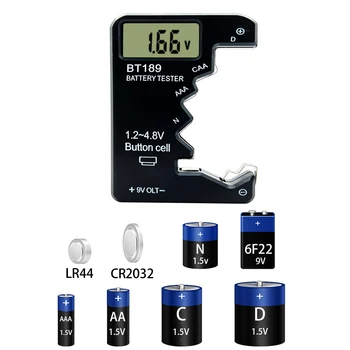 BT-189 AA/AAA/C/D/9V/1,5 V Batérie Kapacity Tester Batérií Tester BT189 LCD Displej Univerzálny Kontrola Akumulátora Tester