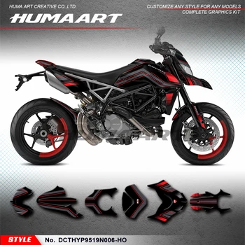 HUMAART Restyle Grafika, Samolepky Auta Dekor pre Ducati Hypermotard 950 2019 2020 2021 2022 2023, Čierna
