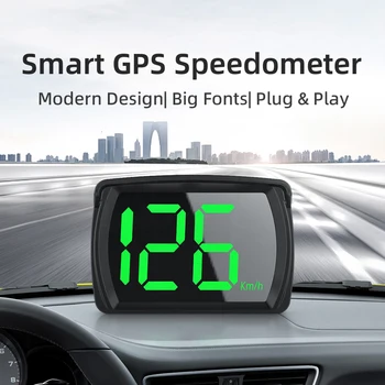 TomoStrong Univerzálny Big Font KMH MPH Auto HUD Head Up Displej Smart GPS Digitálny Rýchlomer Pre Všetky Vozidlá typu Plug And Play LED USB