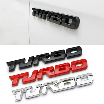 1Pc Univerzálne 3D Zliatiny Kovov List Turbo, Auto, Motocykel, Znak, Odznak Nálepky Odtlačkový Dekor Strane Tela Vzadu zadné dvere 3D Auto Nálepky