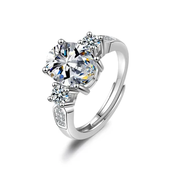 5 mm 6,5 mm Plný Moissanite Krúžok pre Ženy S925 Mincový Striebro Večnosti Iskrivý Diamant Kapela Snubné Prstene, Šperky
