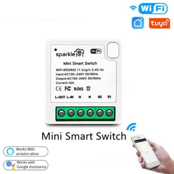 16a Ac100-240v Svetlo Prepínače Homekit Mini Istič Modul Smart Home Dotykový vypínač Ovládanie Hlasom Wifi Smart Switch Tuya