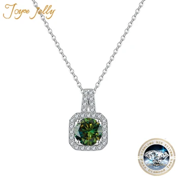 JoyceJelly Reálne S925 Rýdzeho Striebra 1 Karát Moissanite Náhrdelník Prívesok Pre Ženy VVS Lab Diamond Luxusné Svadobné Šperky Darček