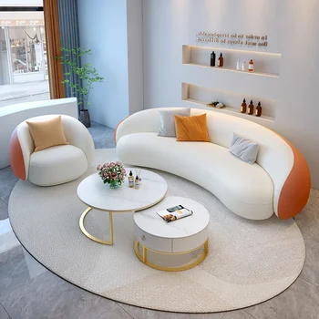 Spálňa Zakrivené Obývacia Izba Gauč Luxusné Nordic Lenivý Gauč Posteľ, Drevená Podlaha, Moderné Mueble Salon Bytový Nábytok