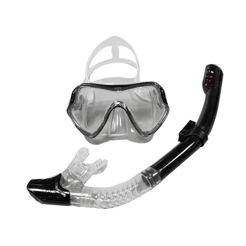 Potápanie Maska Na Šnorchlovanie Nastaviť Silikónový Anti-Fog Okuliare Okuliare Bazén Zariadenia Transparentné+Čierna