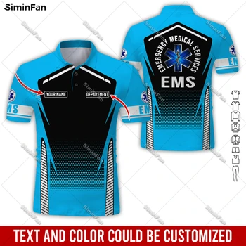 Vlastné Meno EMS EMT Fyzikálnej Terapie Mens Polo Shirts 3D Vytlačené Muž Klope Tee Letné Športové Tenisové Tričko Unisex Zena Top-6