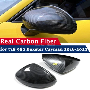 LHD RHD Spätné Zrkadlo Pokrytie pre Porsche 718 982 2016-2023 Boxster Cayman Uhlíkových Vlákien Bočné Zrkadlo Škrupiny Nahradiť Pridať k Veci
