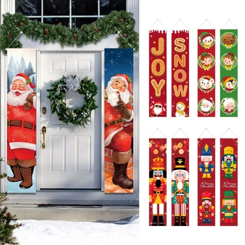 Santa Claus Snehuliak Banner Vianočné Dvere Záves Veselé Vianočné Dekorácie pre Domov 2023 Vianoce Navidad Natal Nový Rok Darčeky