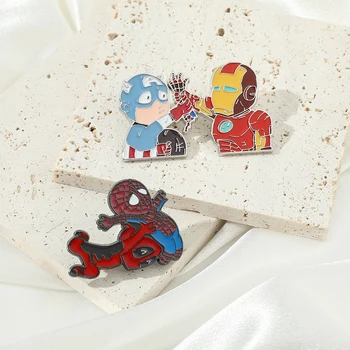 Marvel Hrdinu Kreslených Preklopke Kolíky Iron Man, Kapitán Amerika Brošne Roztomilý Deadpool Spiderman Odznak Pre Batoh Príslušenstvo