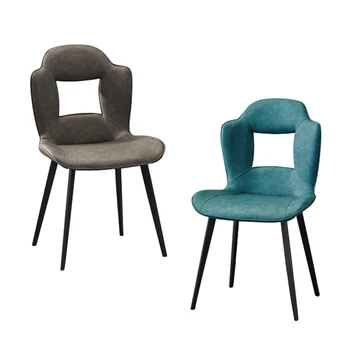 Luxusný Elegantný Moderný Jednoduchý Dizajn Sivá Modrá Koža Jedálenské Stoličky