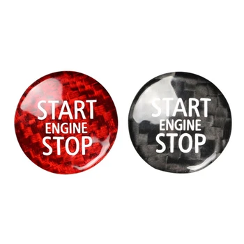 2x Uhlíkových Vlákien Engine Start Stop Tlačidlo Interiérom Kryt Nálepka pre Mini Cooper R55 R56 R57 R58 označenie špecifického rizika r59 R60 R61(A&B)
